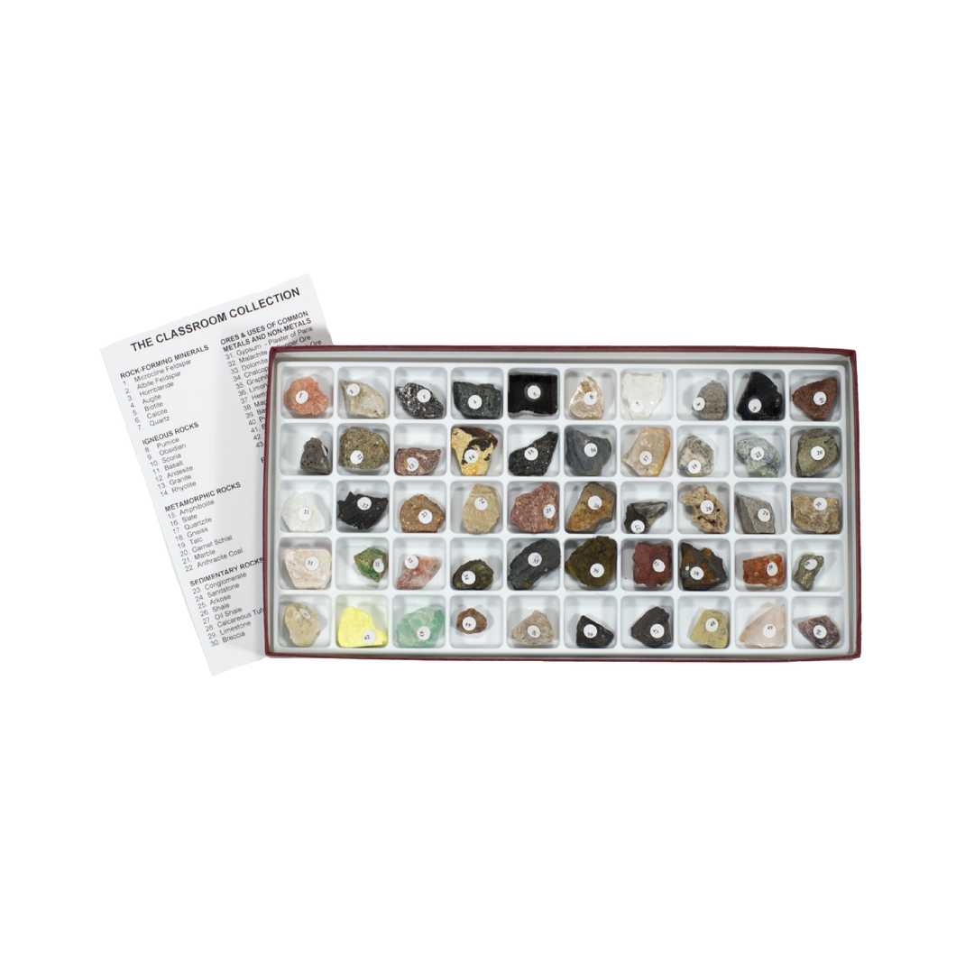 2130 - CLASSROOM COLLECTION OF ROCKS & MINERALS - 50 SPEC.